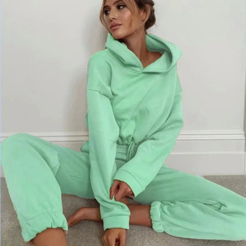 Cozy Solid Two-Piece Tracksuit