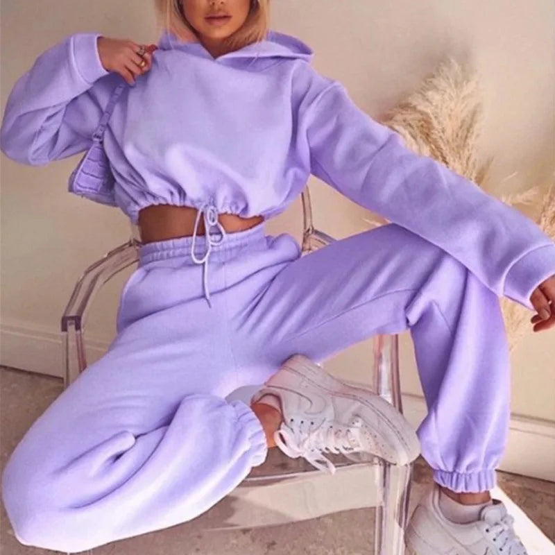 Cozy Solid Two-Piece Tracksuit