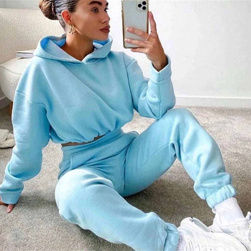 Cozy Solid Two-Piece Tracksuit