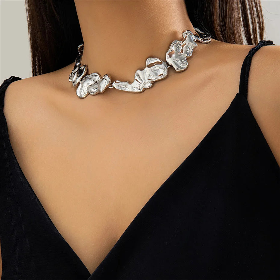 Vintage Geometric Chain Necklace