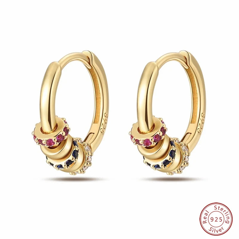 925 Sterling Silver Zircon Stud Earrings