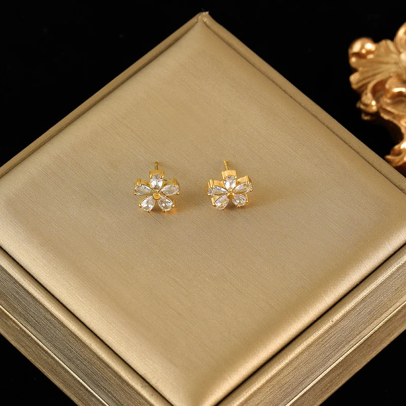 Floral Stainless Steel Jewelry Set