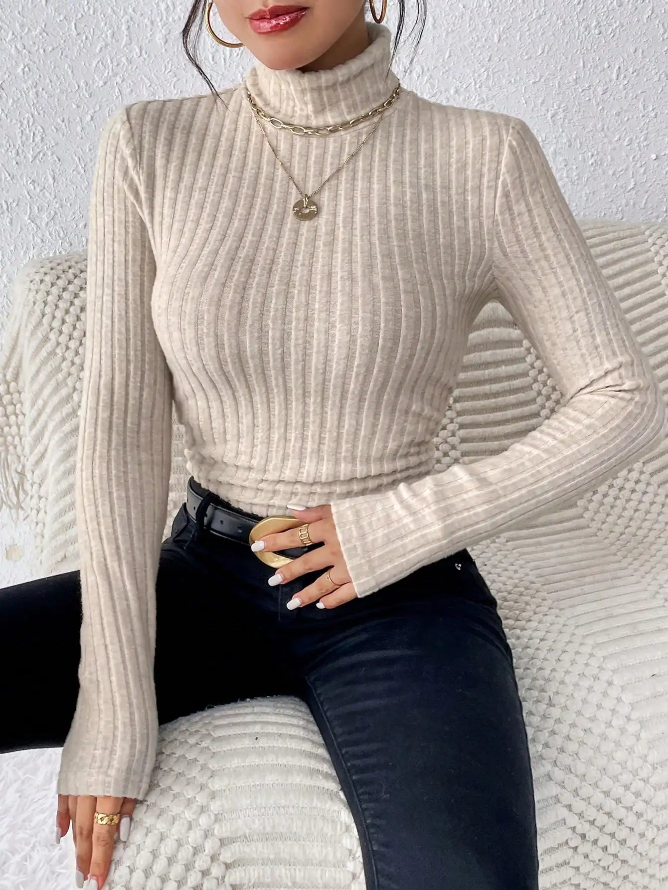 Soft Stretch Slim Knit Top