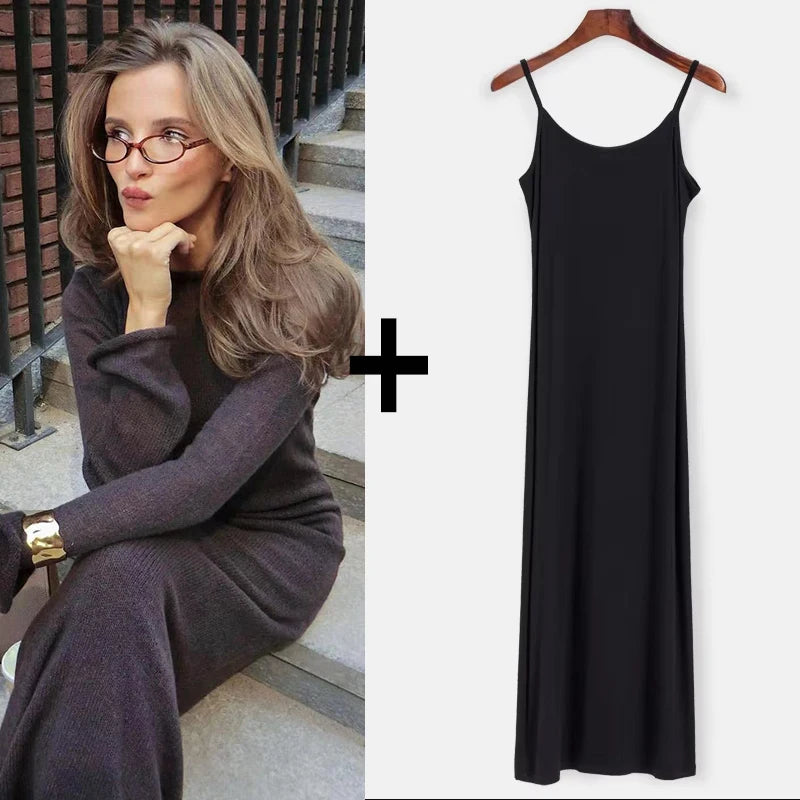 Urban Elegance Knit Midi Dress