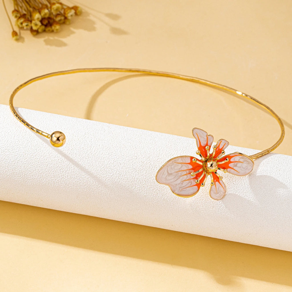 Romantic Flower Torque Necklace