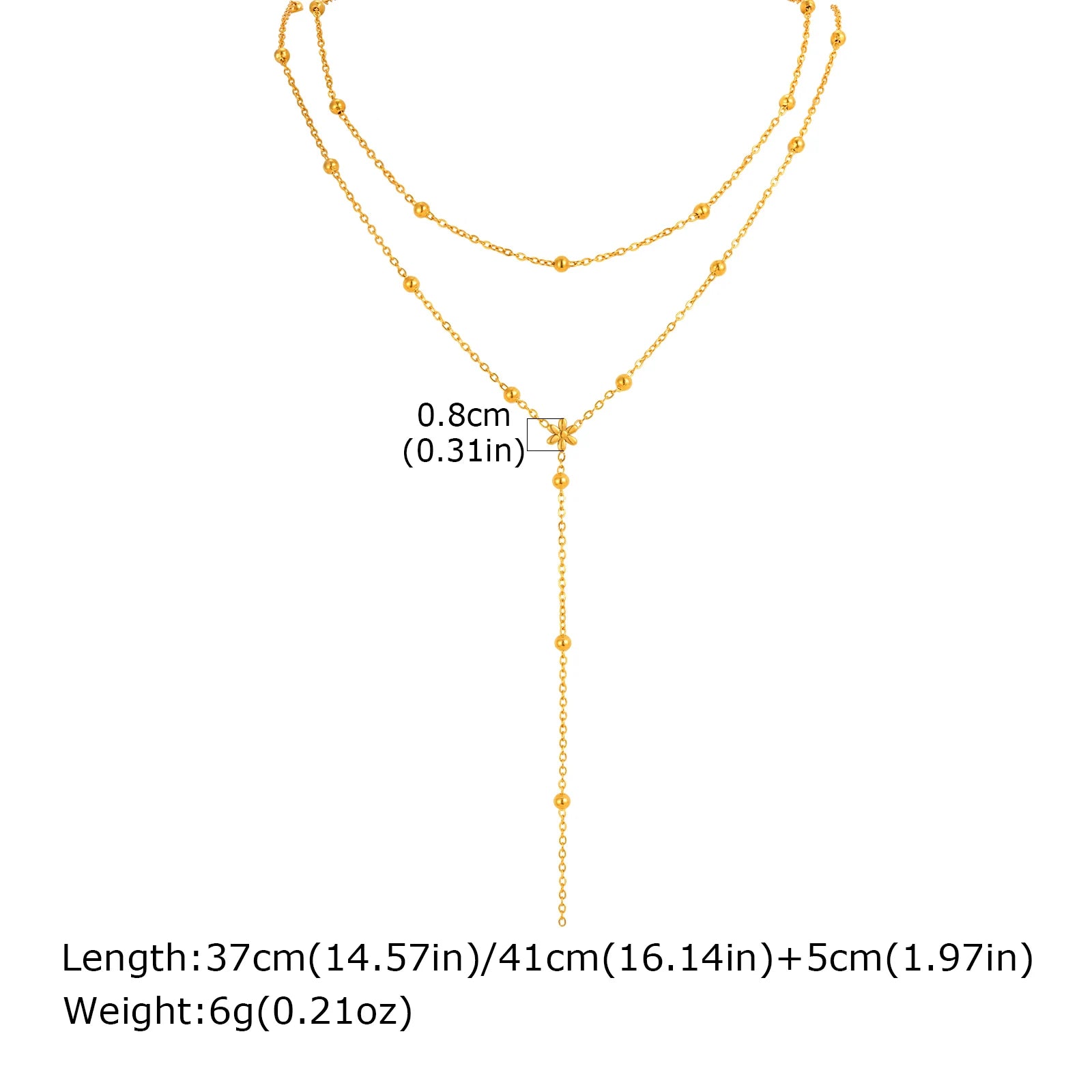 Double Layer Gold Fringe Chain Necklace for Women