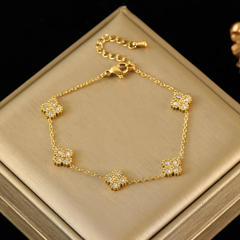 Floral Stainless Steel Jewelry Set