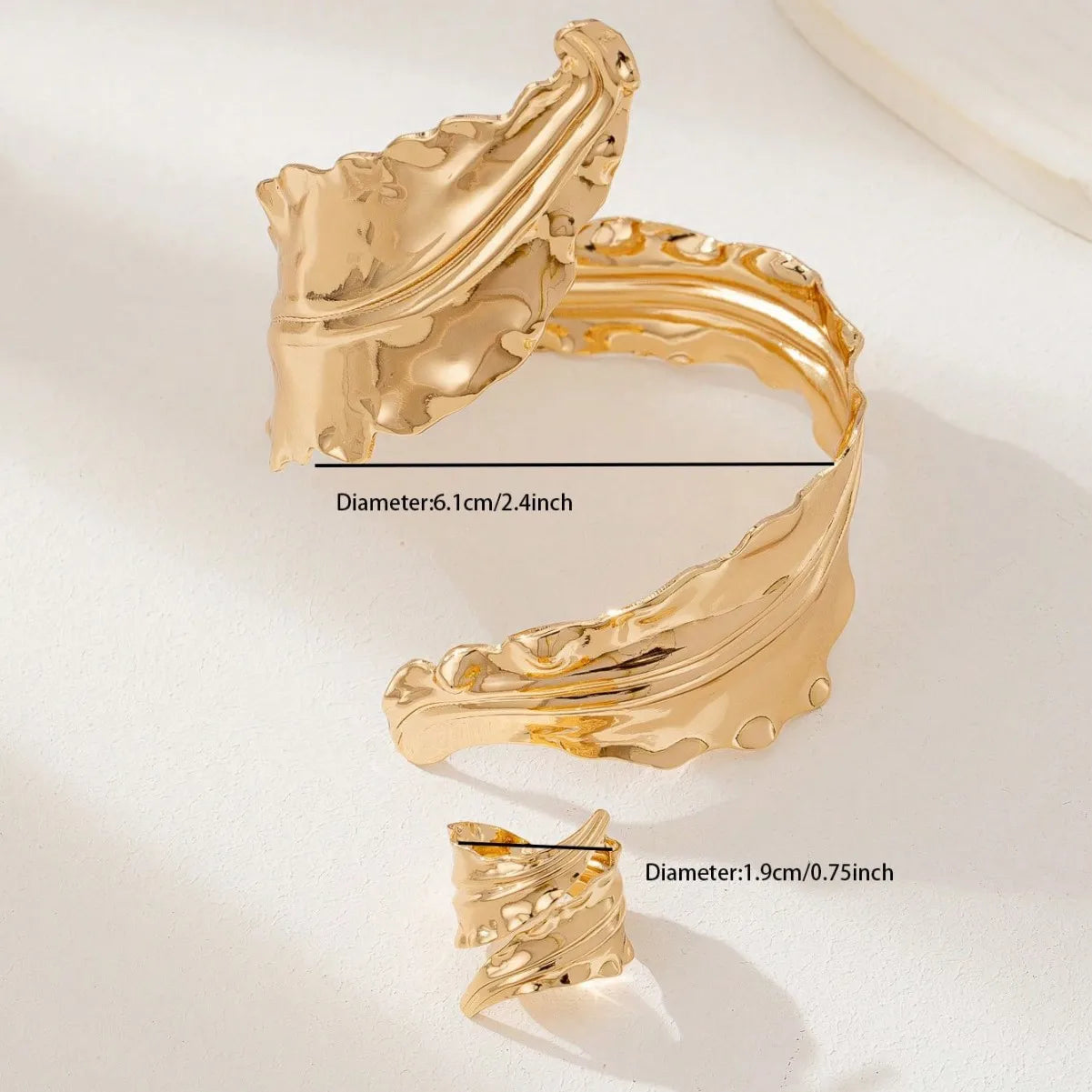 Modern Geometric Bracelet & Ring Set