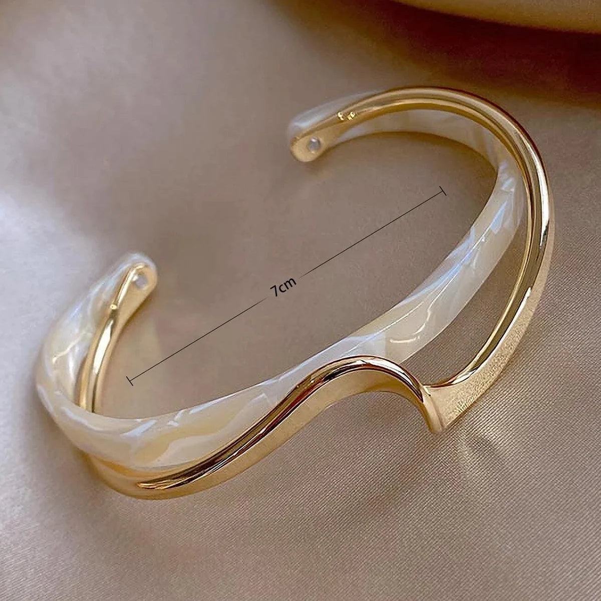 Gold Titanium Steel Geometric Bangle