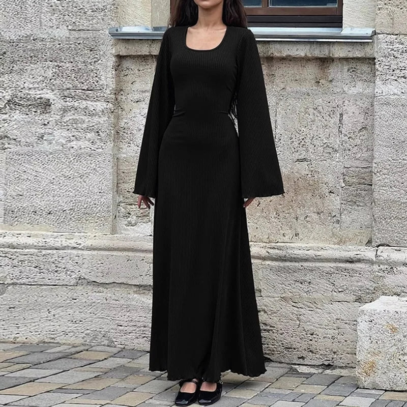 Refined Slim Ankle-Length Statement Dress