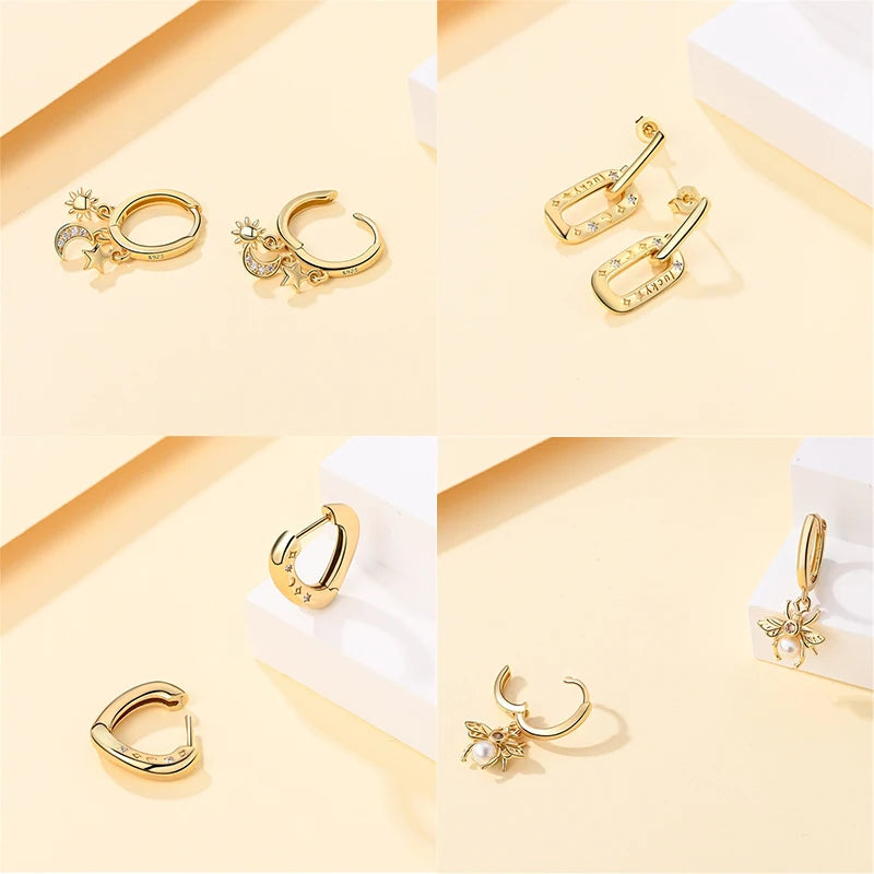 925 Sterling Silver Zircon Stud Earrings
