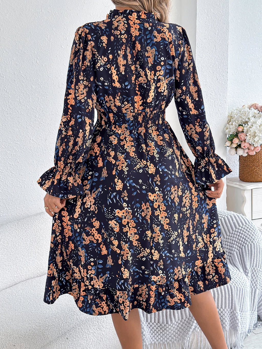 Romantic Ruffled Floral Dress