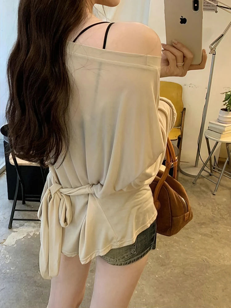 Minimal Chic Off-Shoulder Long Sleeve