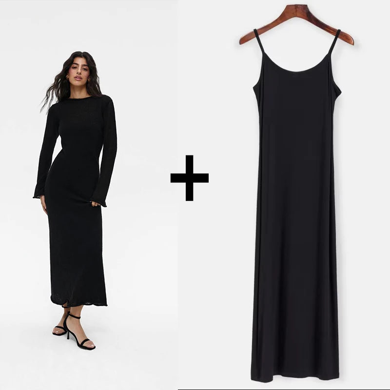 Urban Elegance Knit Midi Dress