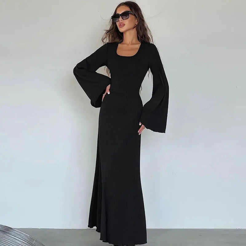 Refined Slim Ankle-Length Statement Dress
