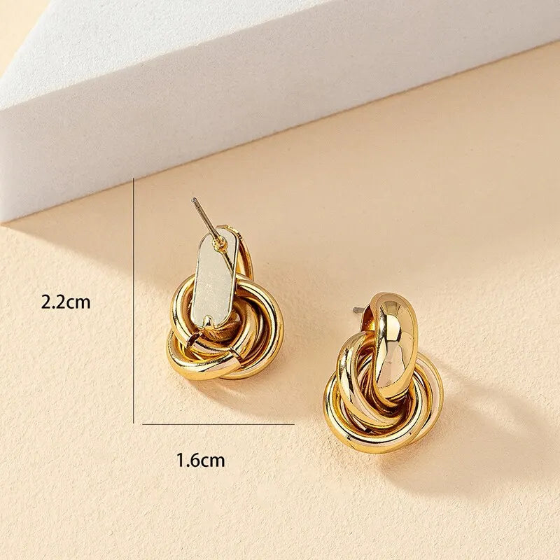 Geometric Knot Hoop Earrings