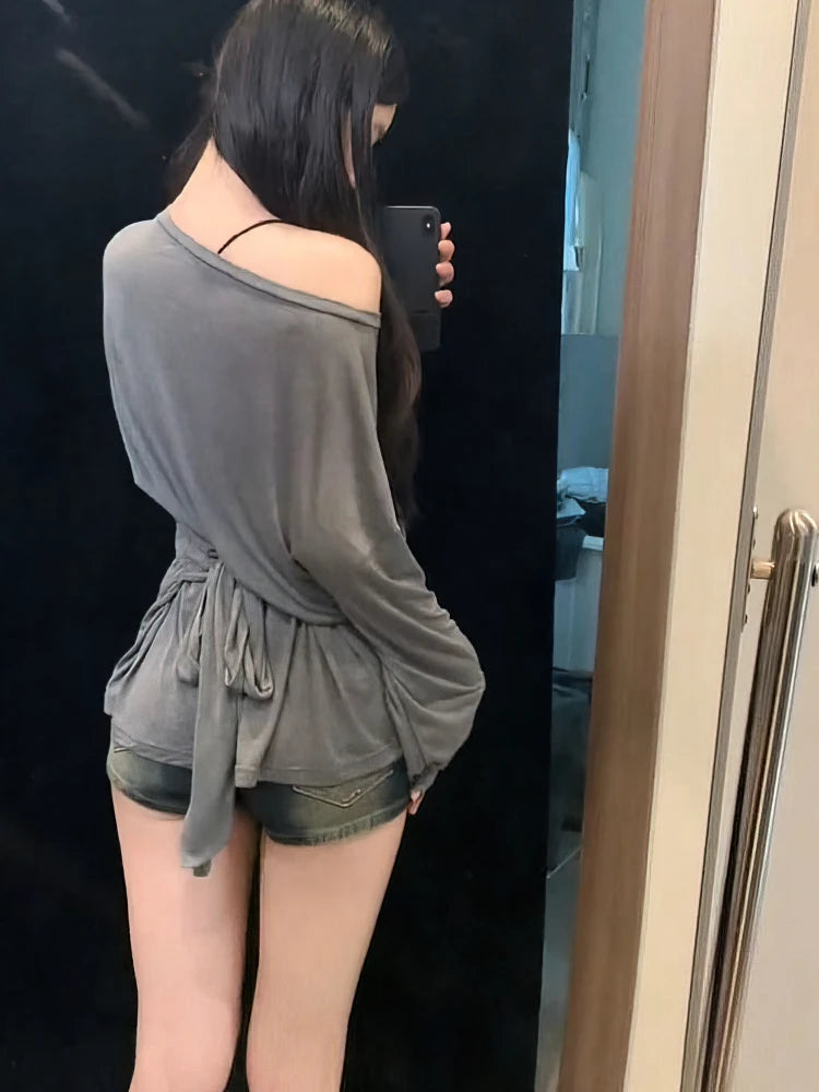 Minimal Chic Off-Shoulder Long Sleeve