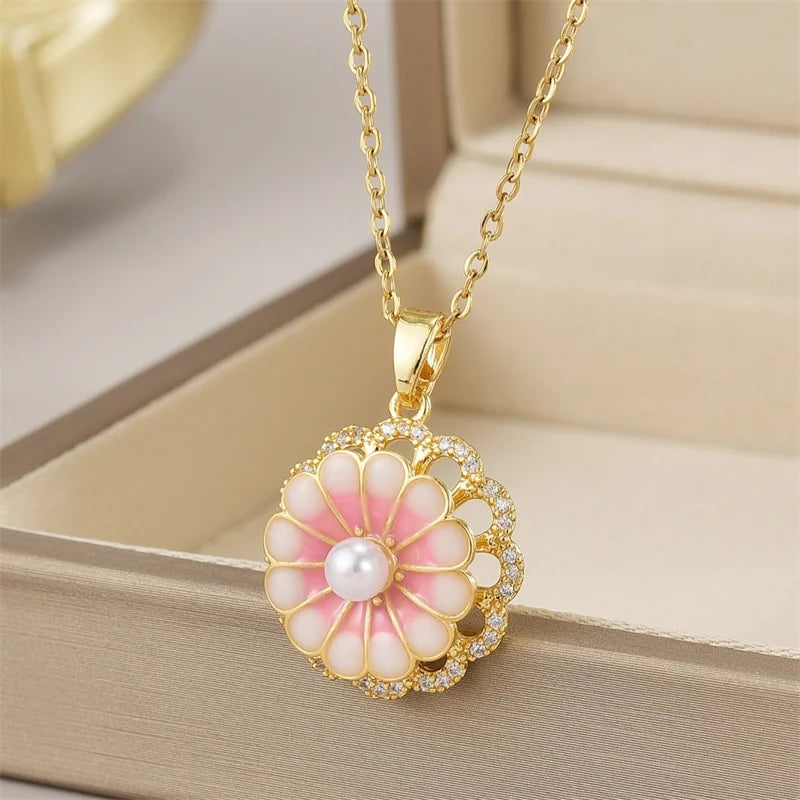 Geometric Stainless Steel Pendant Necklace