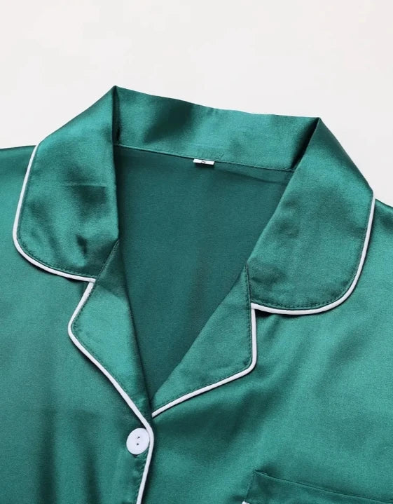 sleepwear imitation silk cardigan, long sleeved