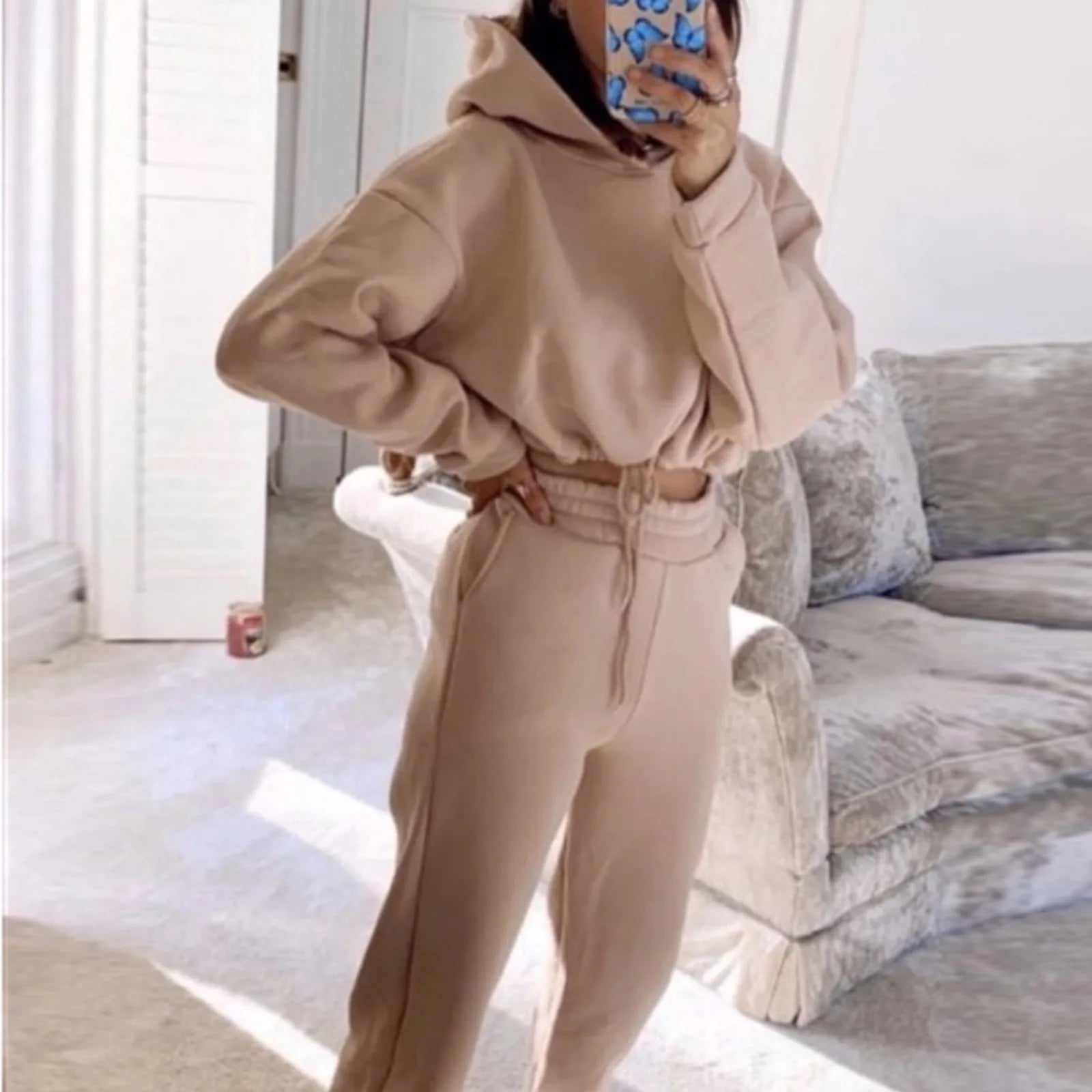 Cozy Solid Two-Piece Tracksuit