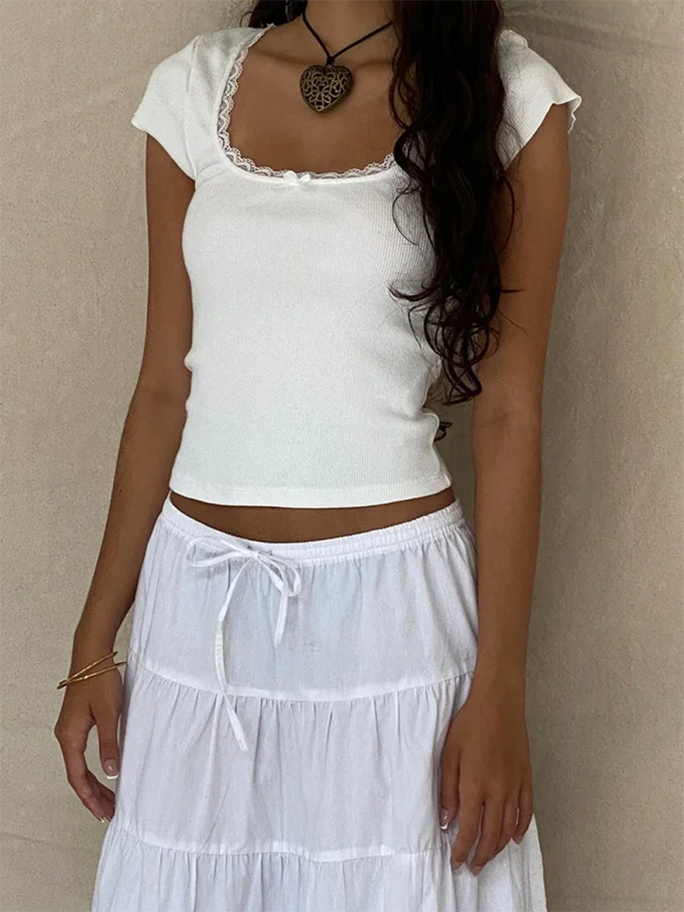 Romantic Milkmaid Summer Crop Tee