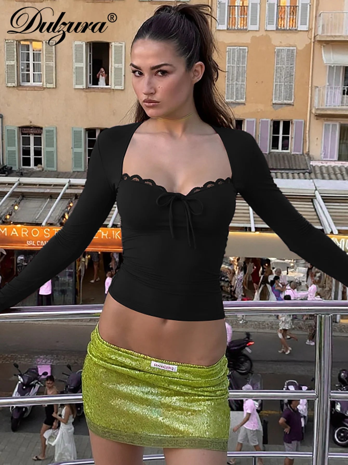 Chic Slim Fit Patchwork Party Blouse