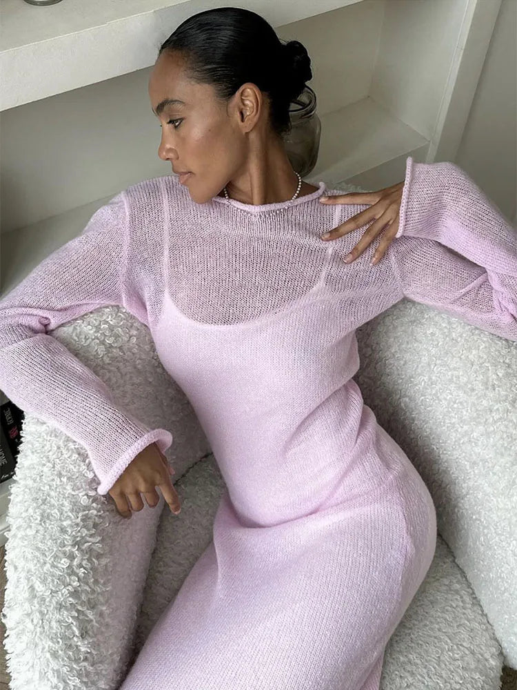 Urban Elegance Knit Midi Dress
