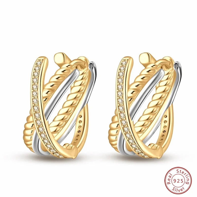 925 Sterling Silver Zircon Stud Earrings