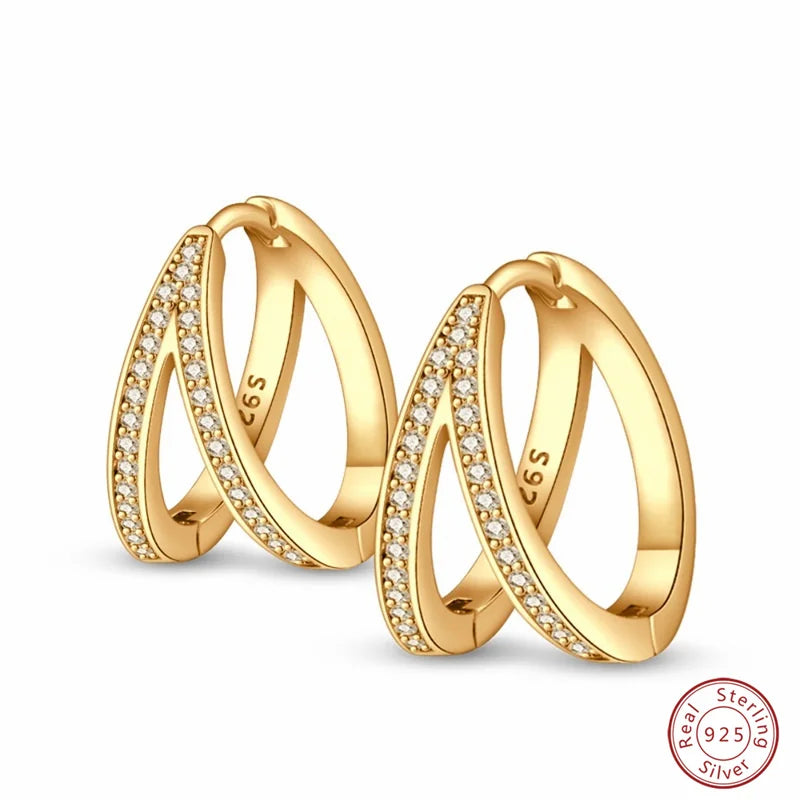 925 Sterling Silver Zircon Stud Earrings