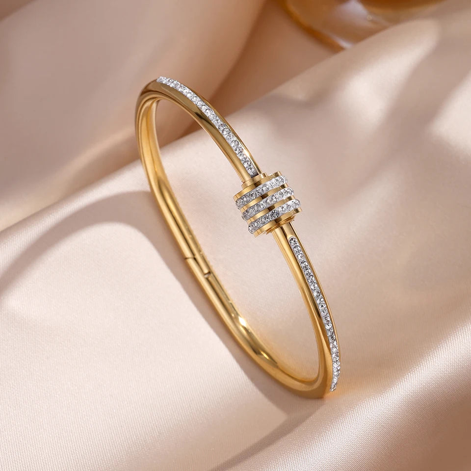 Sparkling Zirconia Stackable Bracelet Set