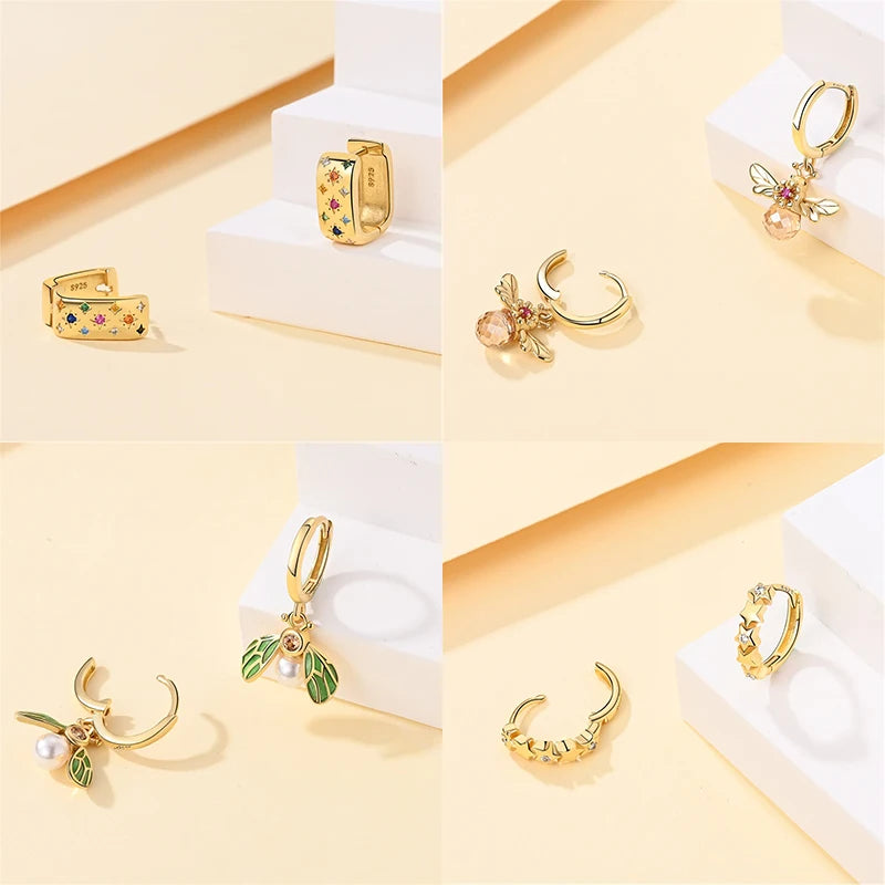 925 Sterling Silver Zircon Stud Earrings