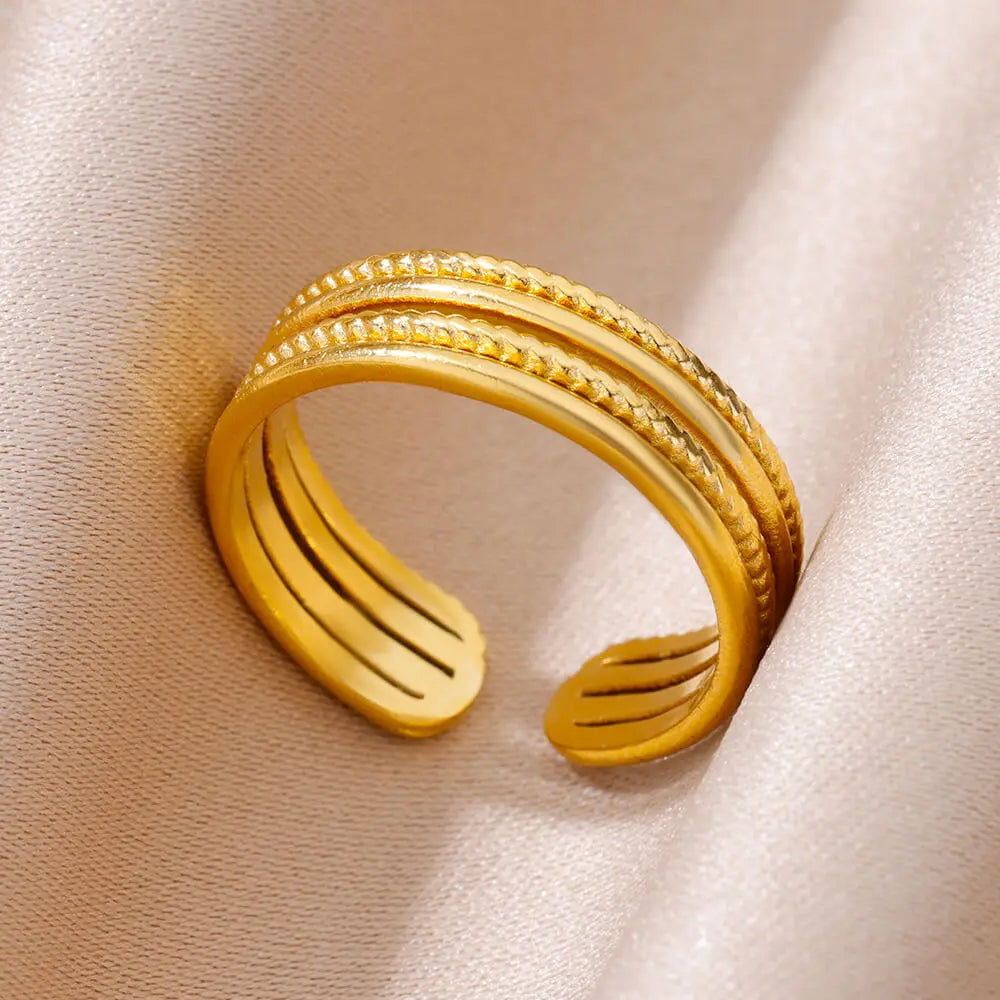 Luxury Gold Stainless Steel Ring for Women