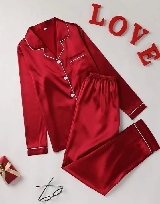 sleepwear imitation silk cardigan, long sleeved