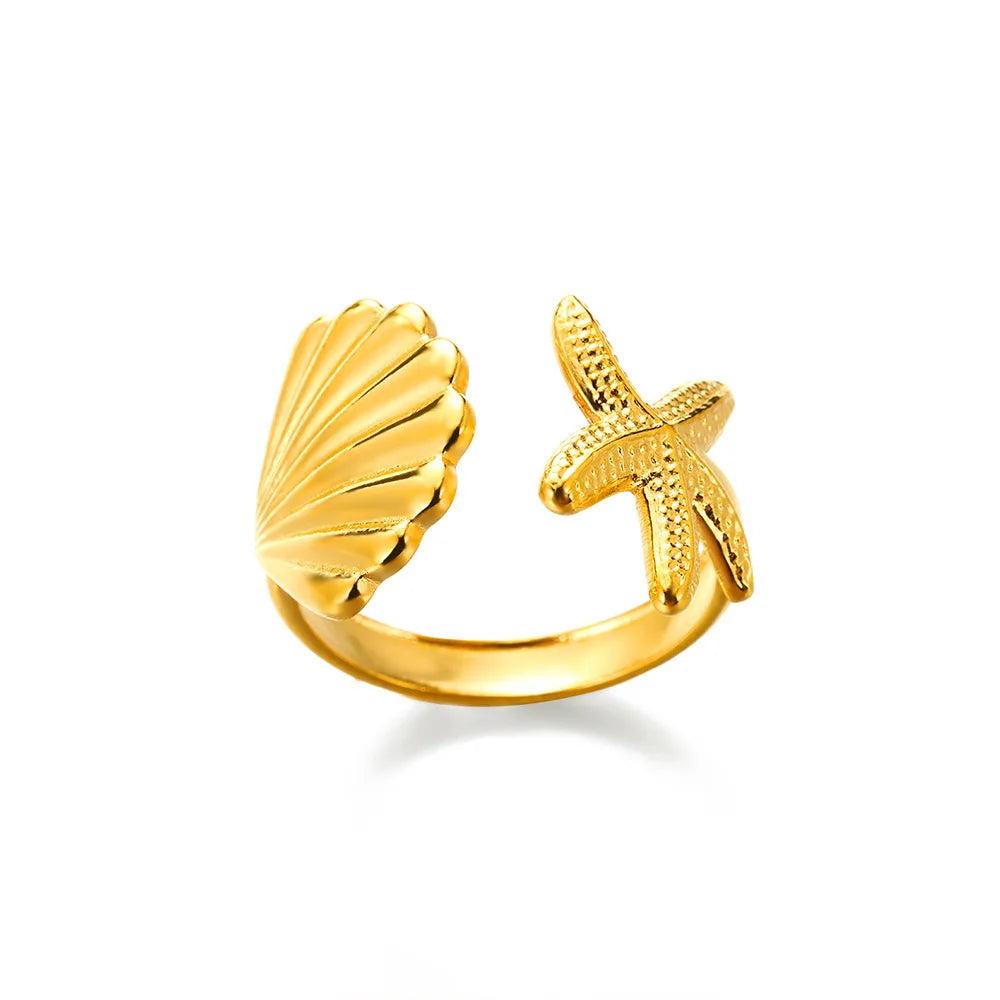 Luxury Gold Stainless Steel Ring for Women