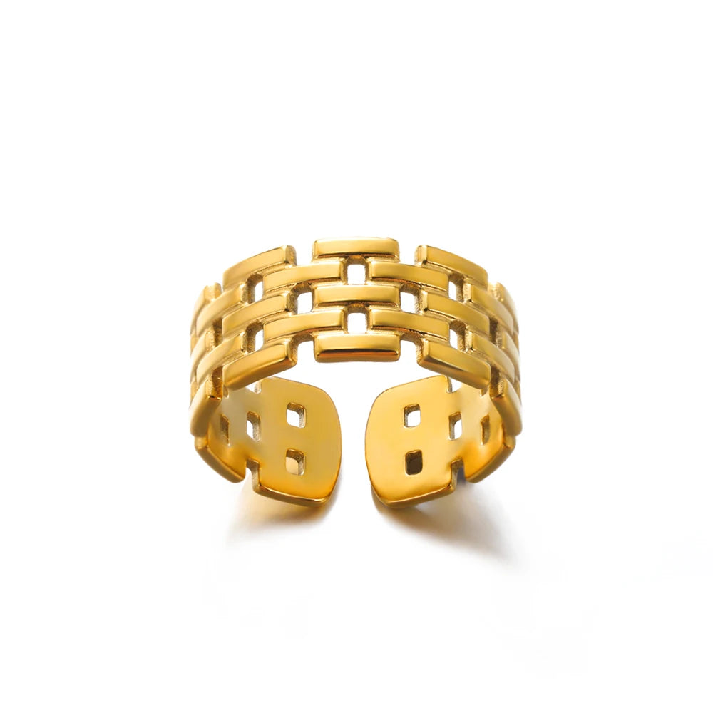 Luxury Gold Stainless Steel Ring for Women