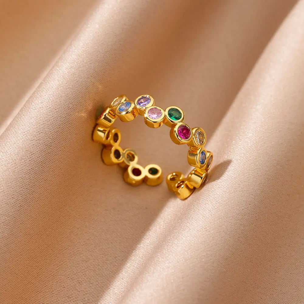 18K Gold Plated Heart Zircon Ring