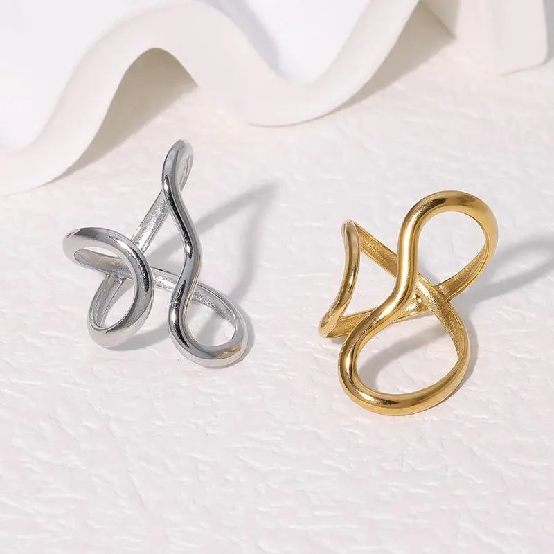 18K Gold Plated Geometric Stainless Steel Ring