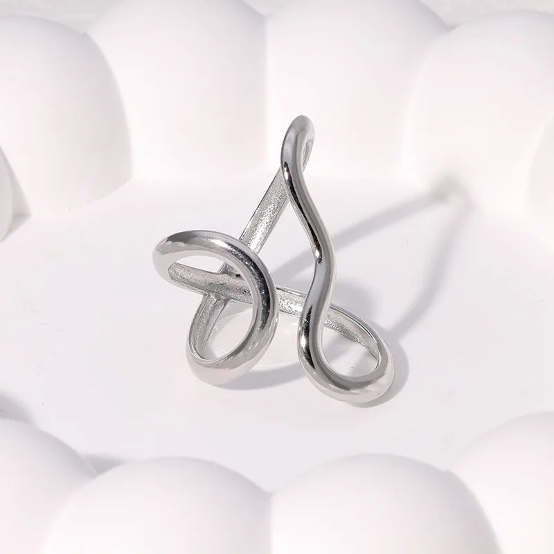 18K Gold Plated Geometric Stainless Steel Ring