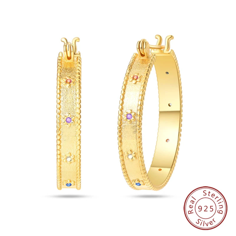 925 Sterling Silver Zircon Stud Earrings