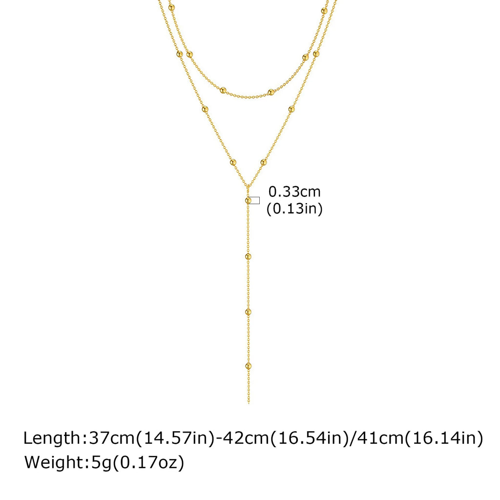 Double Layer Gold Fringe Chain Necklace for Women
