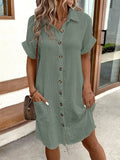 Classic Three-Quarter Sleeve Mini Dress