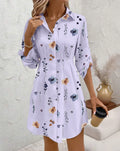 Graceful Bloom Shirt Midi Dress