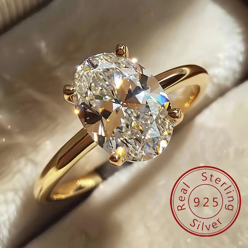 925 Sterling Silver Zircon Cocktail Ring