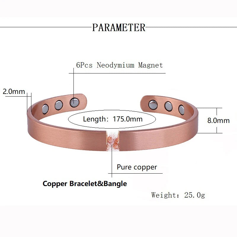 Vintage Copper Magnetic Cuff Bracelet