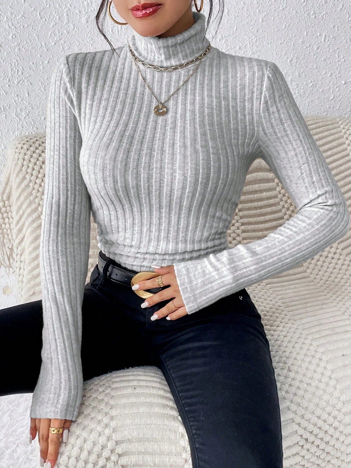Soft Stretch Slim Knit Top