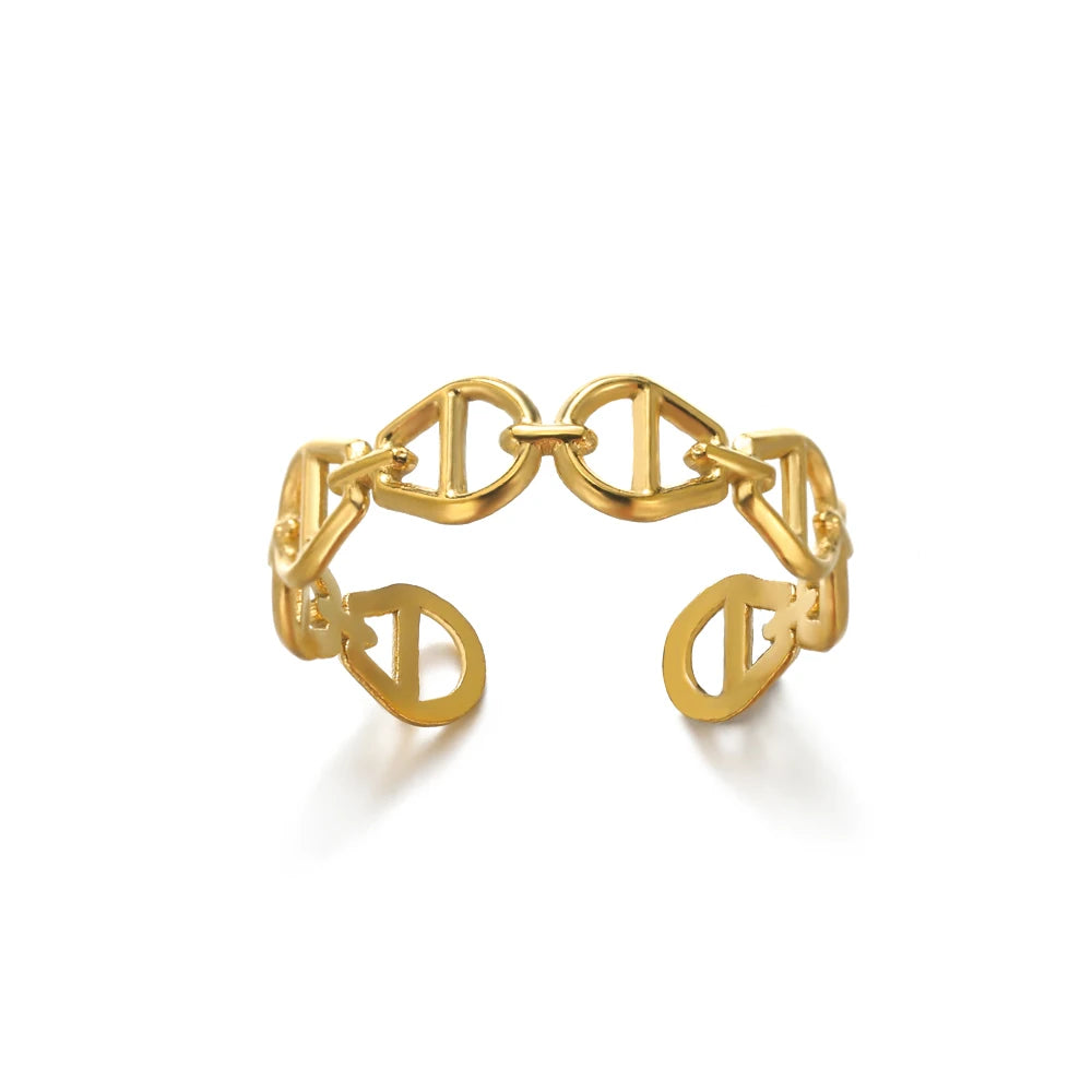 Luxury Gold Stainless Steel Ring for Women