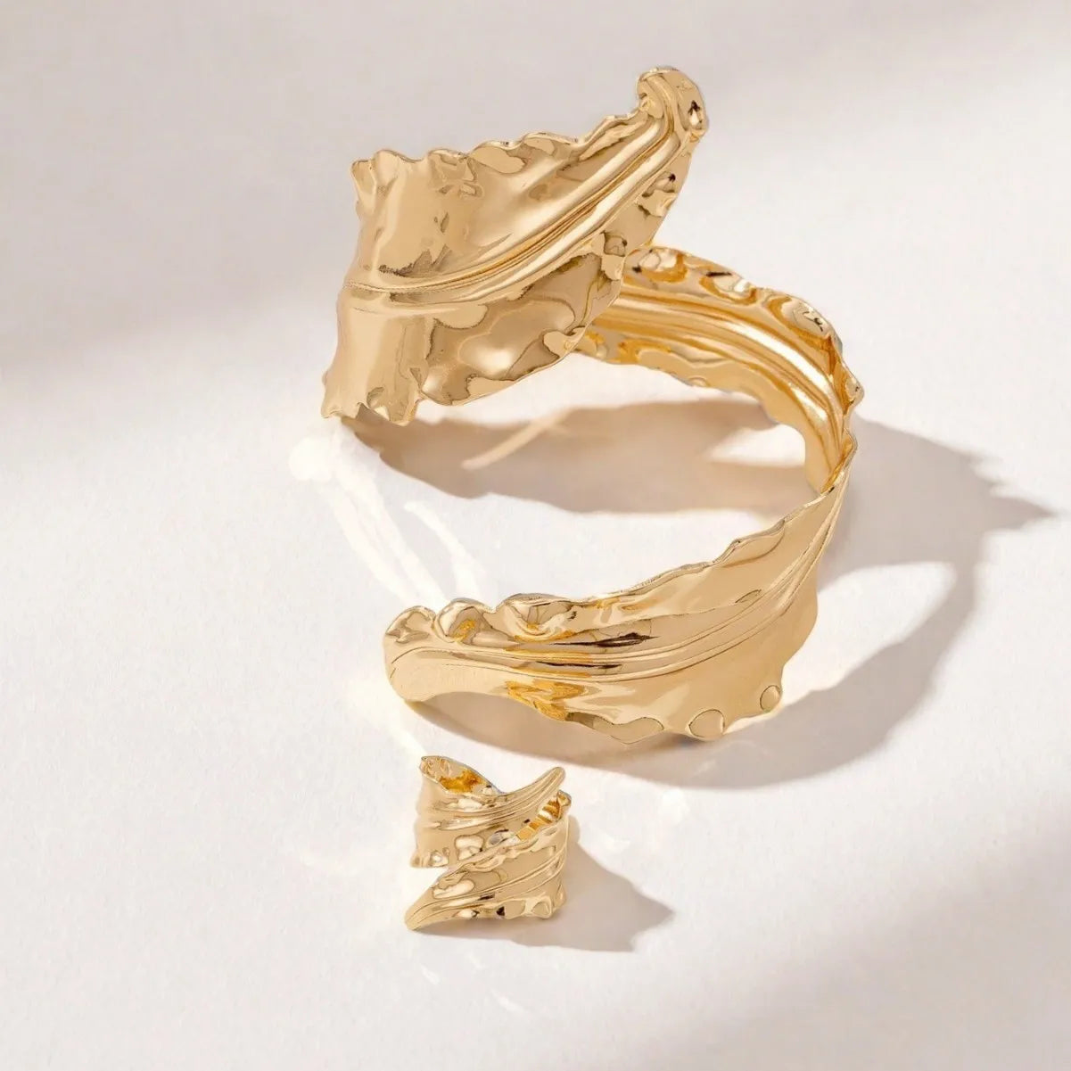 Modern Geometric Bracelet & Ring Set