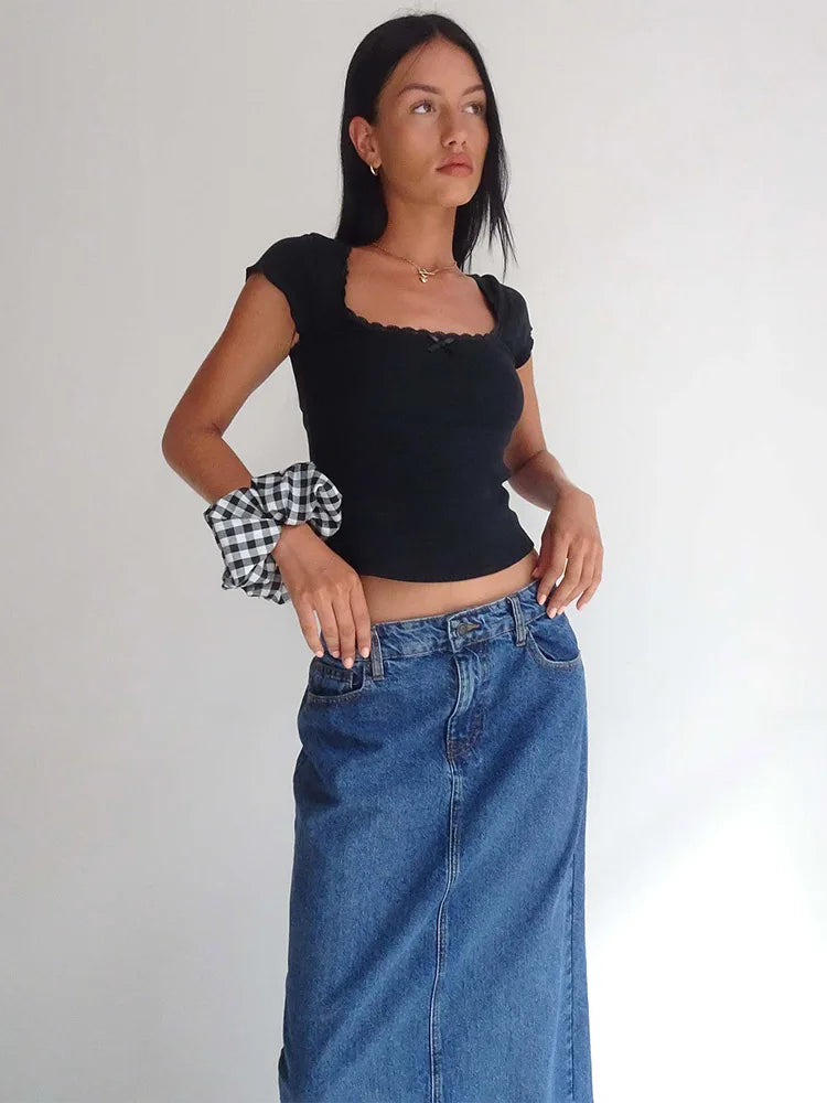 Romantic Milkmaid Summer Crop Tee