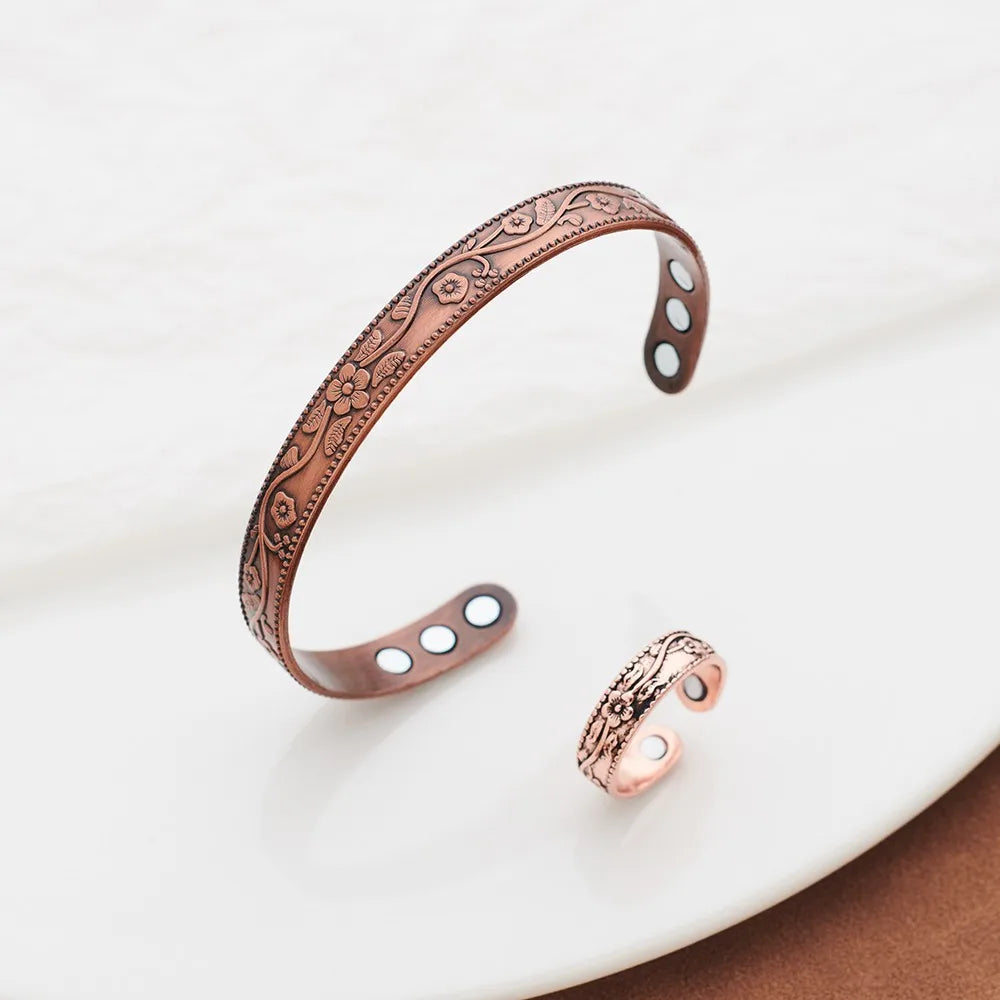 Elegant Plum Blossom Bangle Bracelet