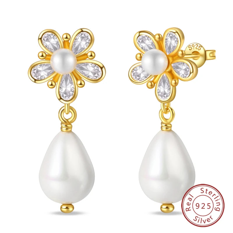 925 Sterling Silver Zircon Stud Earrings